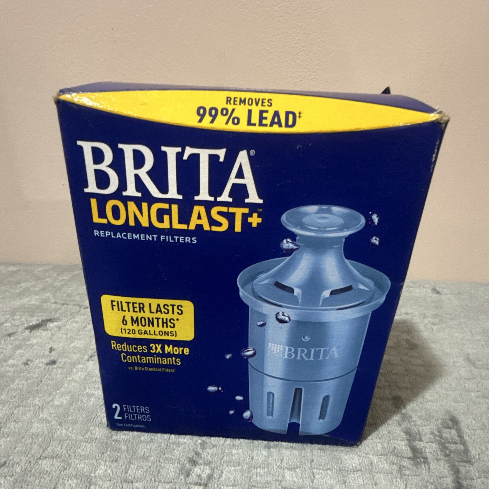 BRITA Longlast+ Replacement Filter Cartridges 2-Pack 120 gal 6 Months Lead