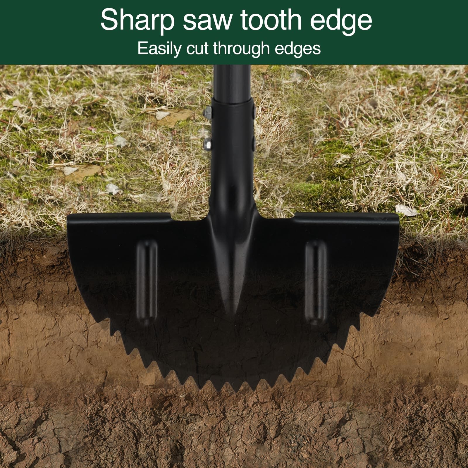 Lawn Edger Tool Manual Grass Edger Long Handle 36 Inch Steel Hand Sawtooth Borde