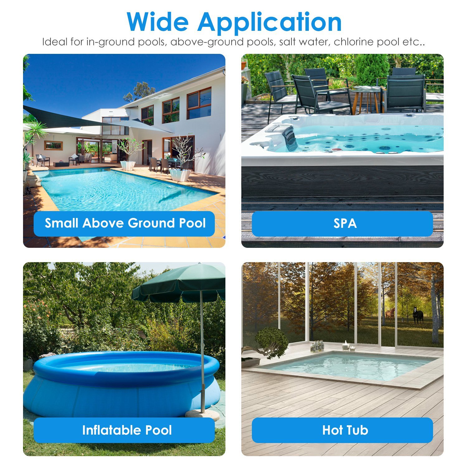 Cordless Pool Vacuum with Telescopic Pole Powerful Suction IPX8 Waterproof