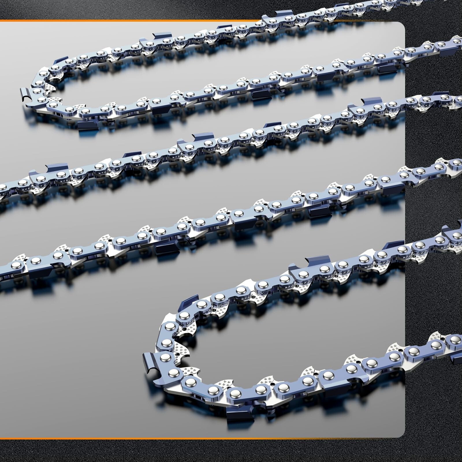 3 Pack 12″ Chainsaw Chains 3/8″ Pitch .043″ Gauge 45DL Replacement Chain Saw