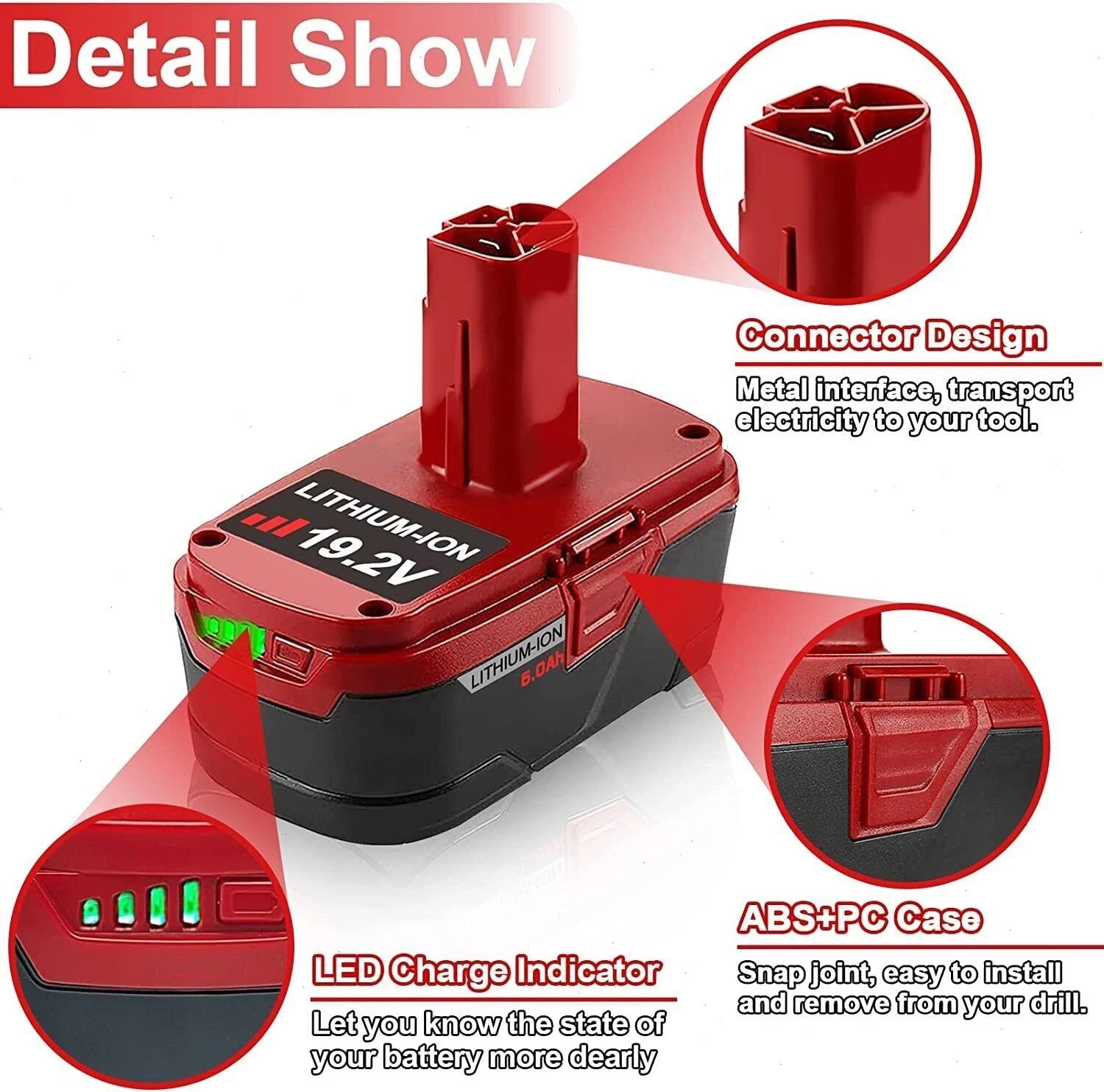 2Pack 8.0Ah for Craftsman 19.2V Lithium XCP Battery C3 DieHard 11375 / Charger
