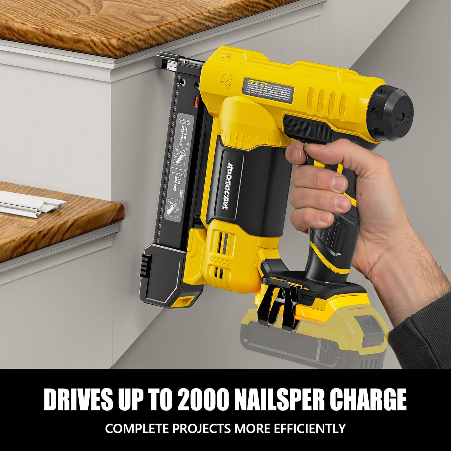 Cordless Brad Nailer for Dewalt 20V Battery (Tool Only), 2 in 1 Cordless Nail Gu