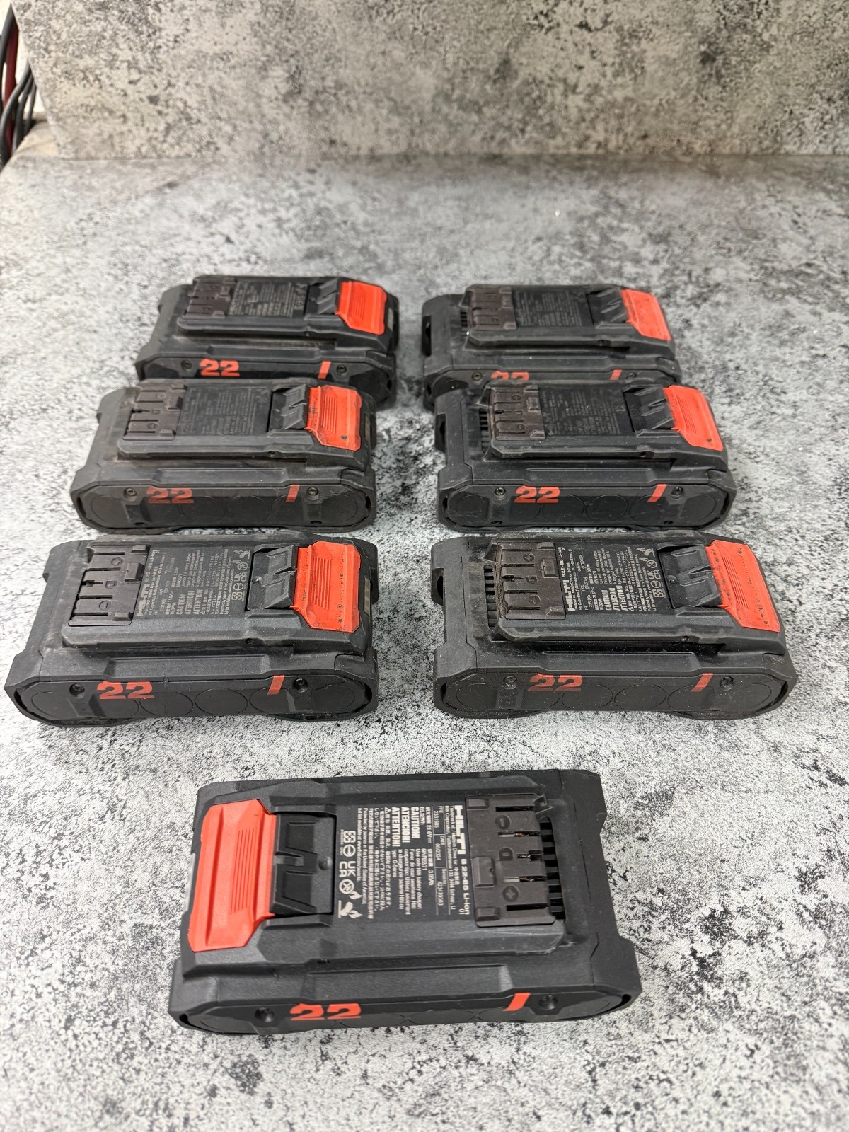 7 Hilti B22-85 21.6V Li-ion Nuron Batteries with Hilti c 4-22 charger !!-