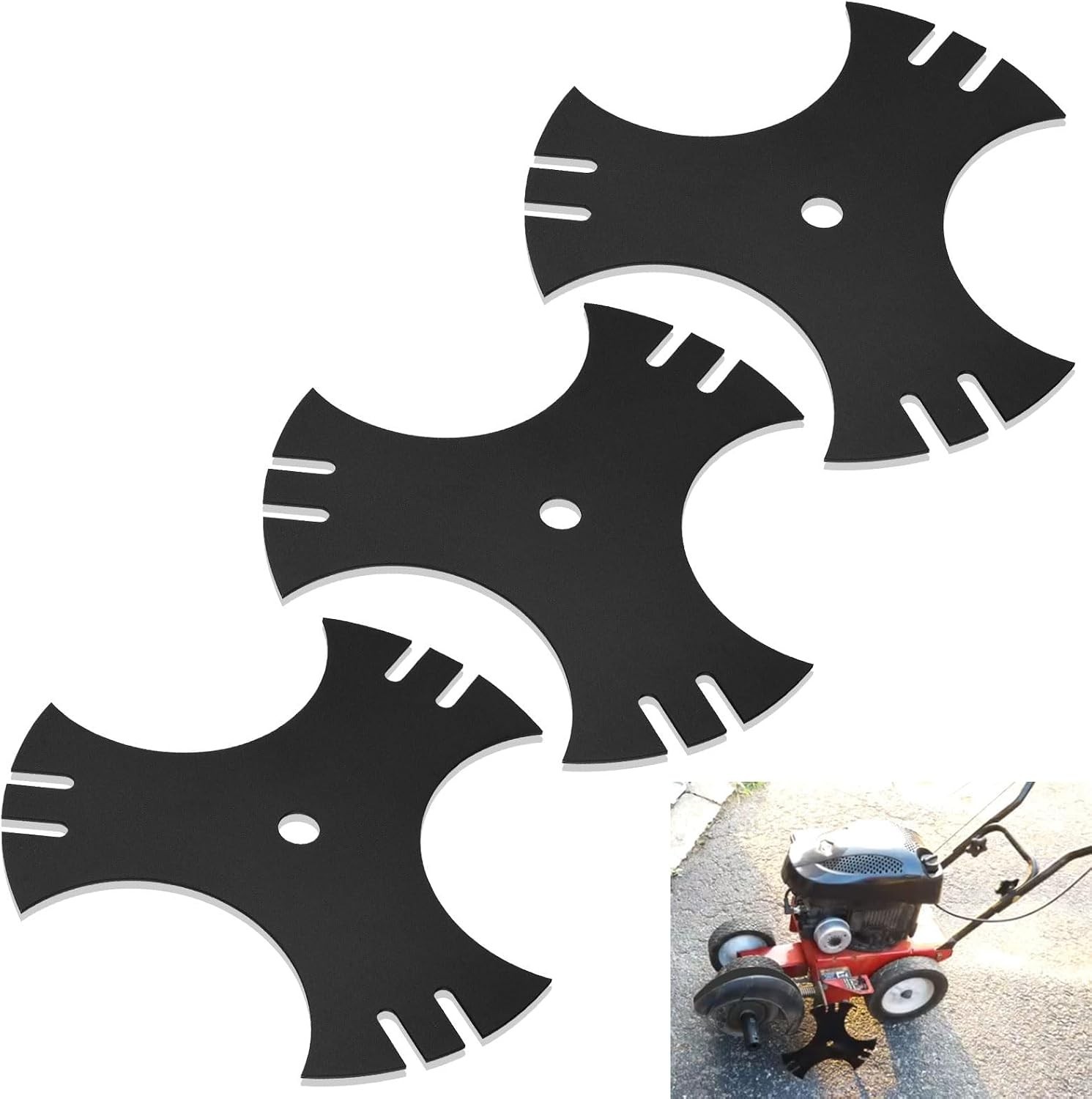 3 Pcs Universal 9″ X 9″ (1/2 Inch Hole) Edger Blade, 3-Side Edger Star Blade for