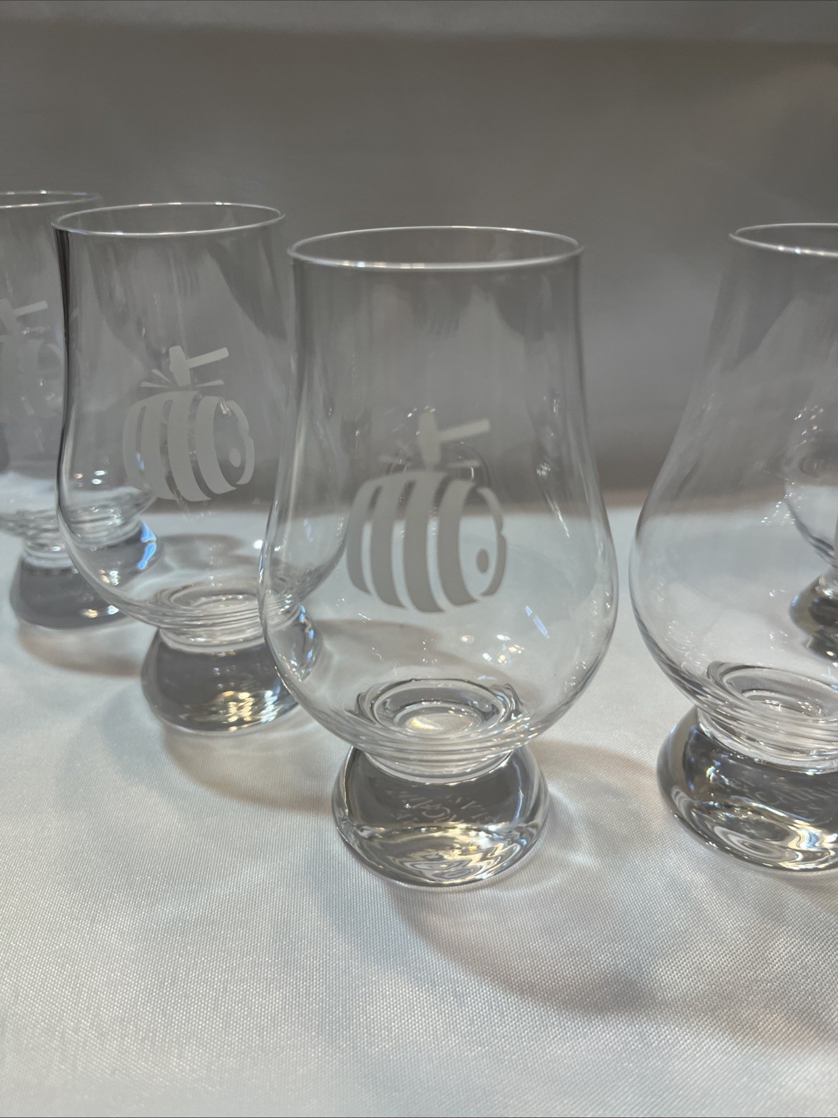 Glencairn Glass Set of 6 Official Whisky Glass *NEW With Whiskey Barrel Etching