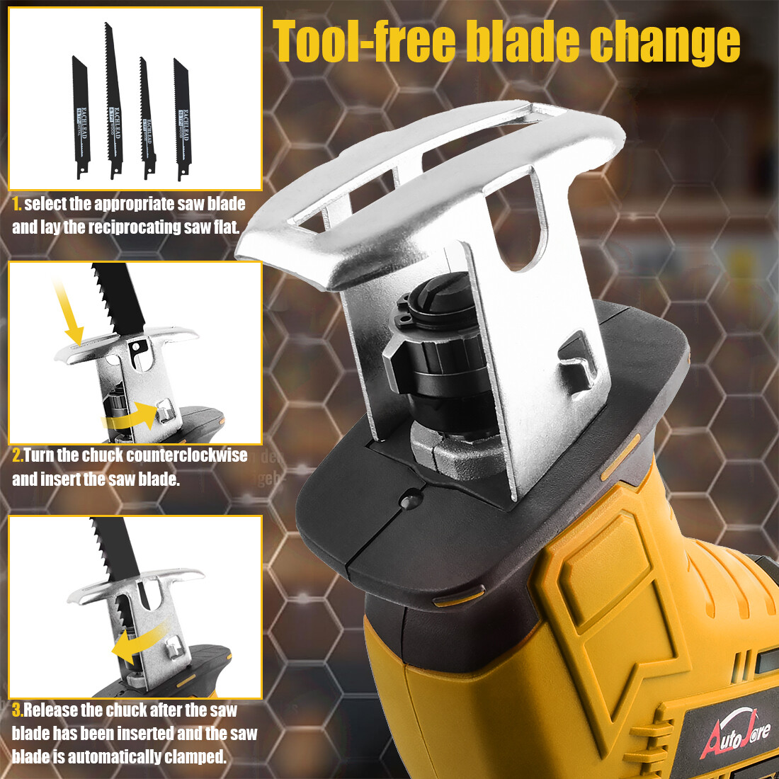 Cordless Reciprocating Saw for Dewalt 20V Battery Brushless Power Recipro Tool
