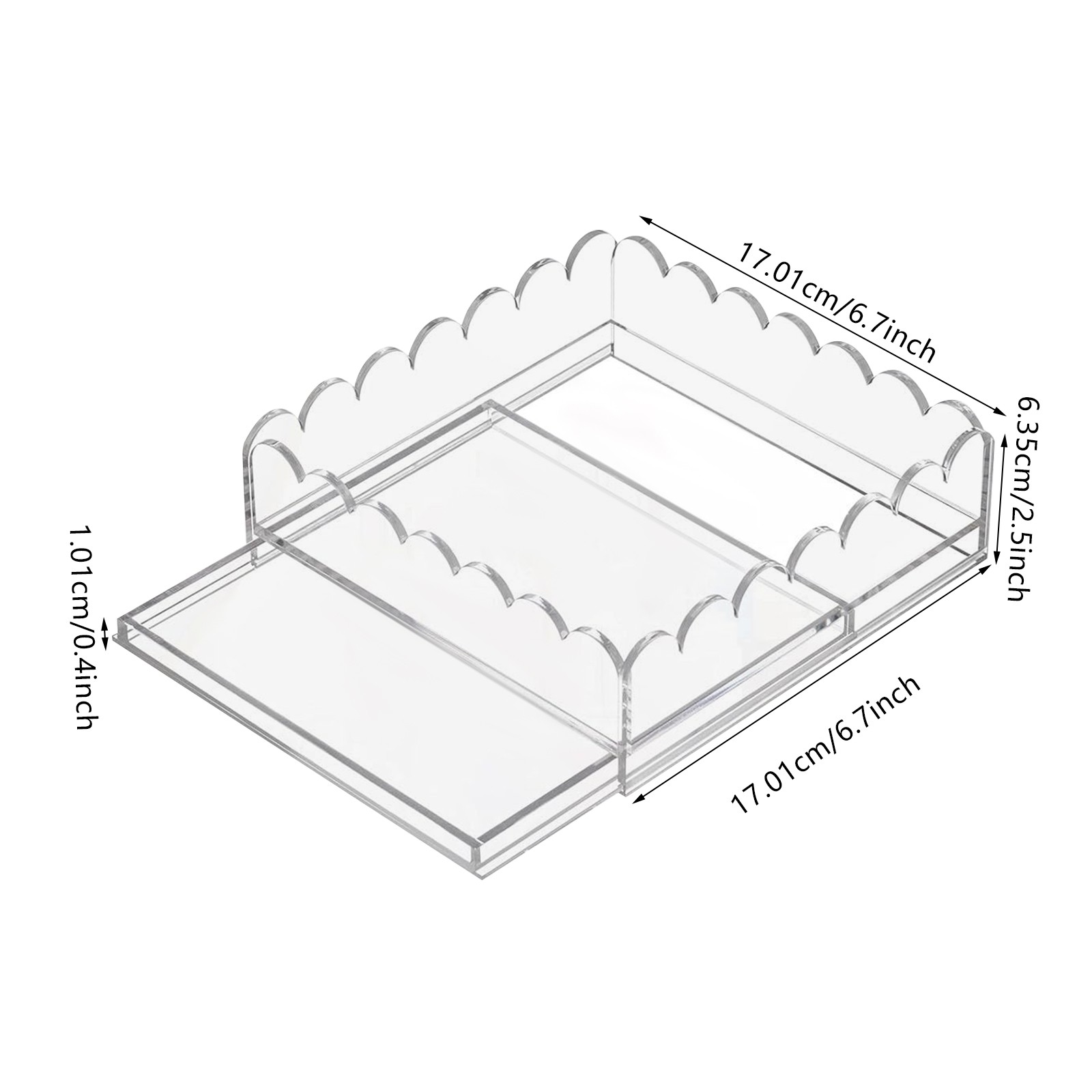 Acrylic Tray For Insert Needlepoint 6.7*6.7*2.5in Pull-out Tray Clear A Drawer