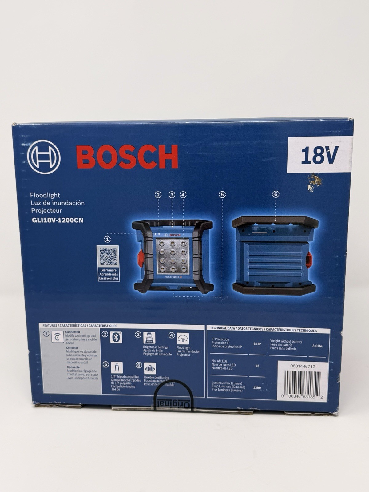 Bosch 18-volt Lithium Ion Cordless 1200-Lumen LED Rechargeable Flashlight