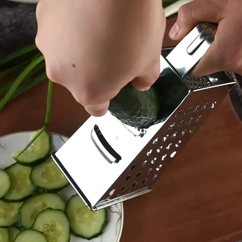 Stainless Steel 4-Sided Box Grater Cheese Vegetable Slicer Shredder Kitchen Tool