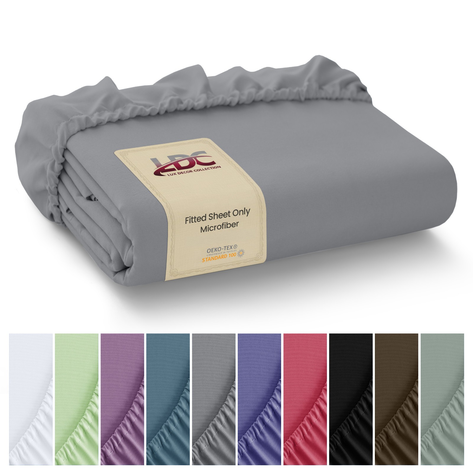 Premium Fitted Sheet Solid Deep Pocket Soft Microfiber Breathable Bottom Sheets