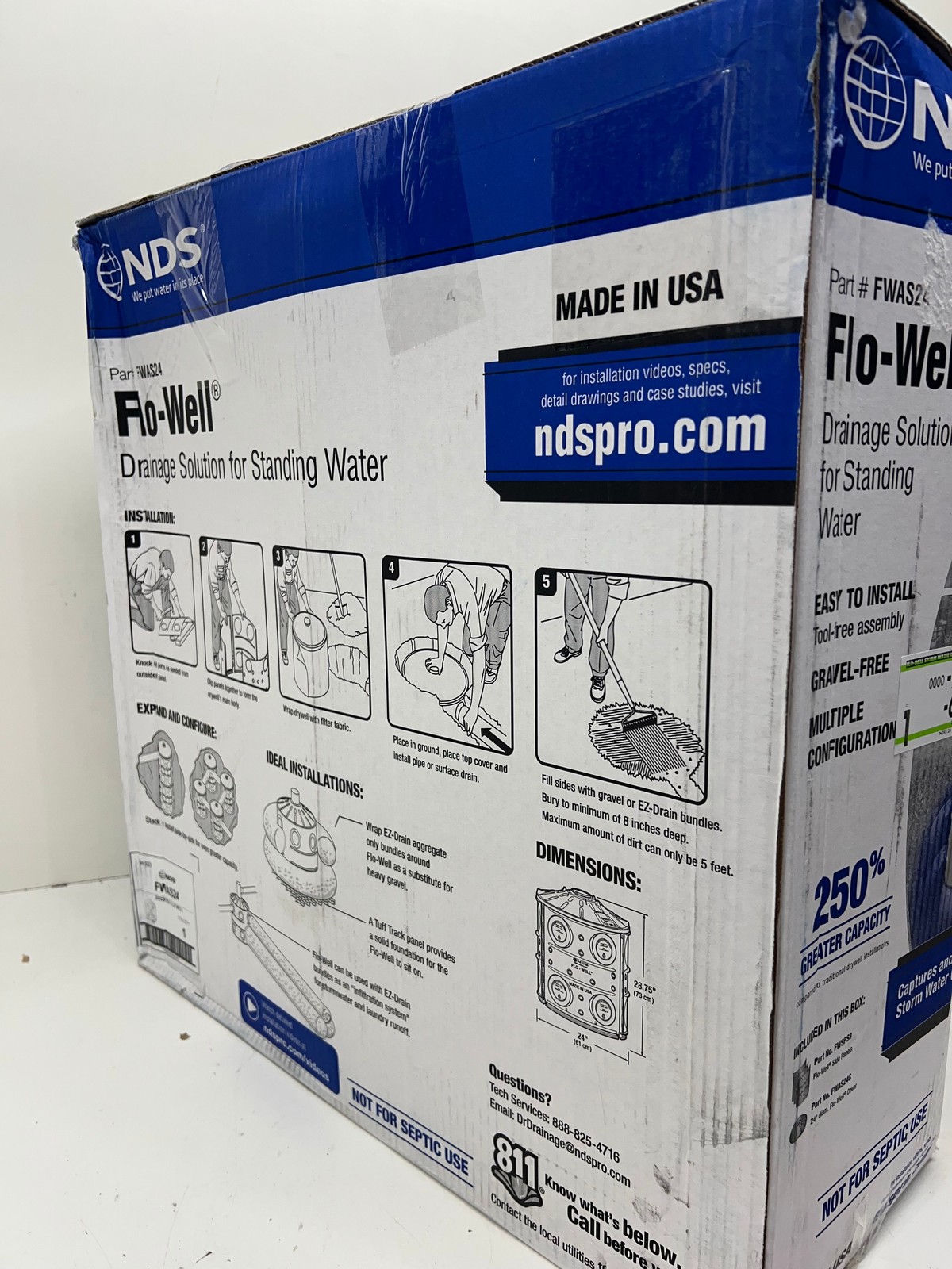 NDS 24 in. X 24 in. X 29 in. 50 GAL Plastic Flo-Well System Catch Basin Kit