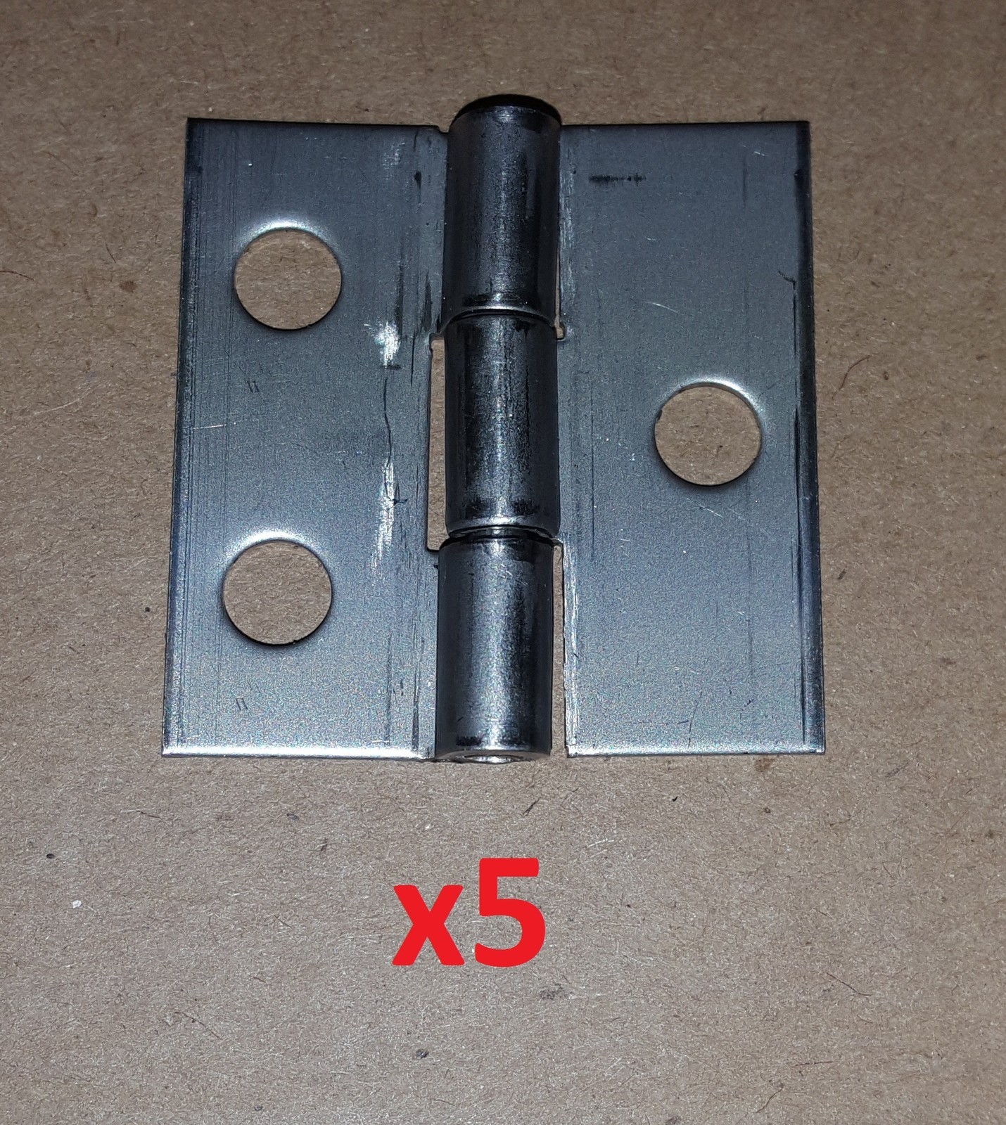 5 pc .050 Stainless Steel Butt Hinge 1.5 x 1.5 HOLES Cabinet/DIY/Craft/Box G2