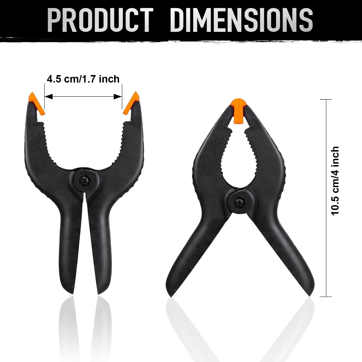 10-pcs Heavy-Duty 4-Inch Spring Clamp for Woodworking, Photography, DIY Projects