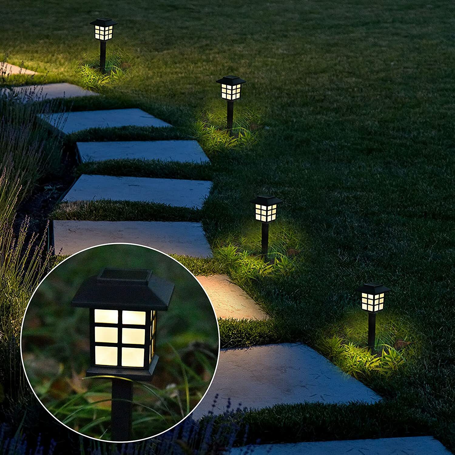 12Pack Solar Pathway Lights Outdoor Landscape Solar Waterproof Garden LED Lights