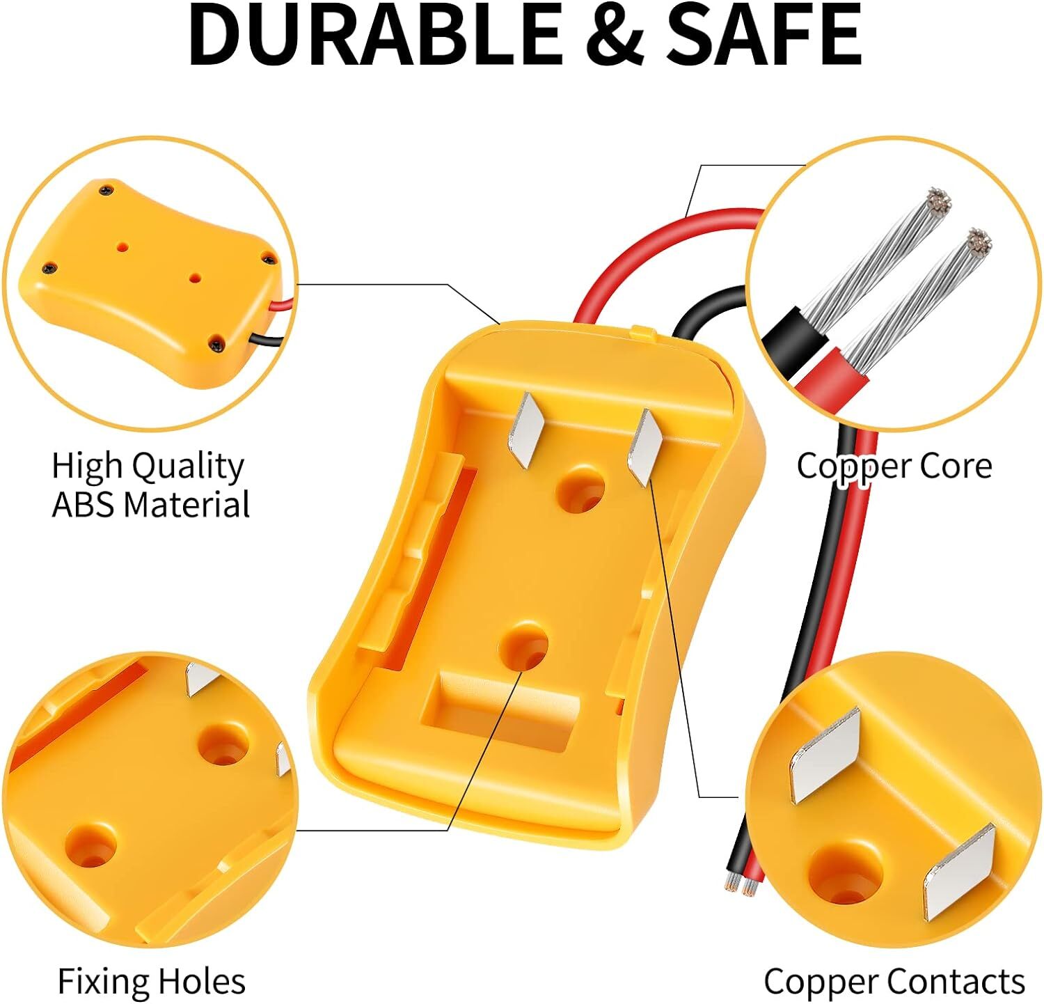 Power Connector DIY Battery Adapter Holder Dock For DeWalt 18V/20V Max Battery