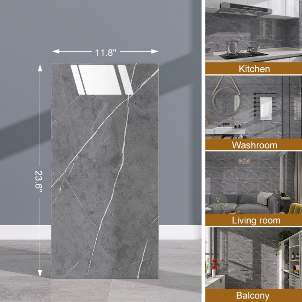 40pcs Marble Peel and Stick Wall Panels,Heat-Resistant Backsplash Tile Sticker