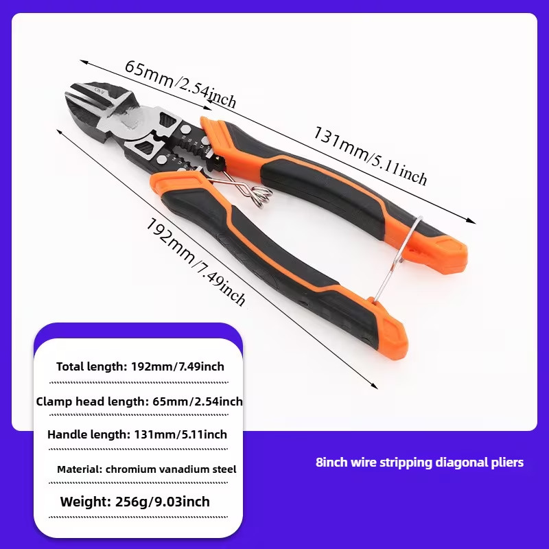 3PCS 9-in-1 Electrician Tool Set with Pliers/Cutter/Stripper, Heavy Duty
