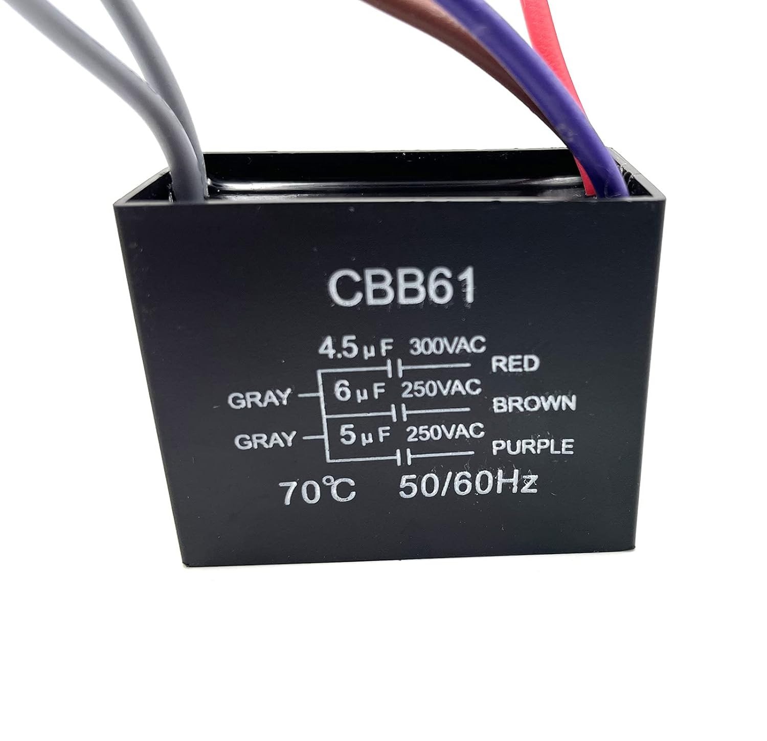 4.5uF + 6uF + 5uF Ceiling Fan Capacitor 5 Wire, 250 Volts AC – High Performance