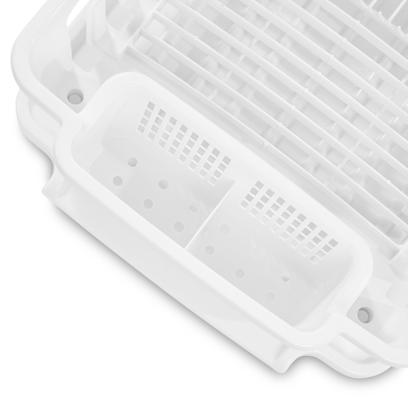 2-Piece Large Sink Set Dish Rack Drainer, White (18 L X 13 3/4″ W X 5 1/2″ H), 3