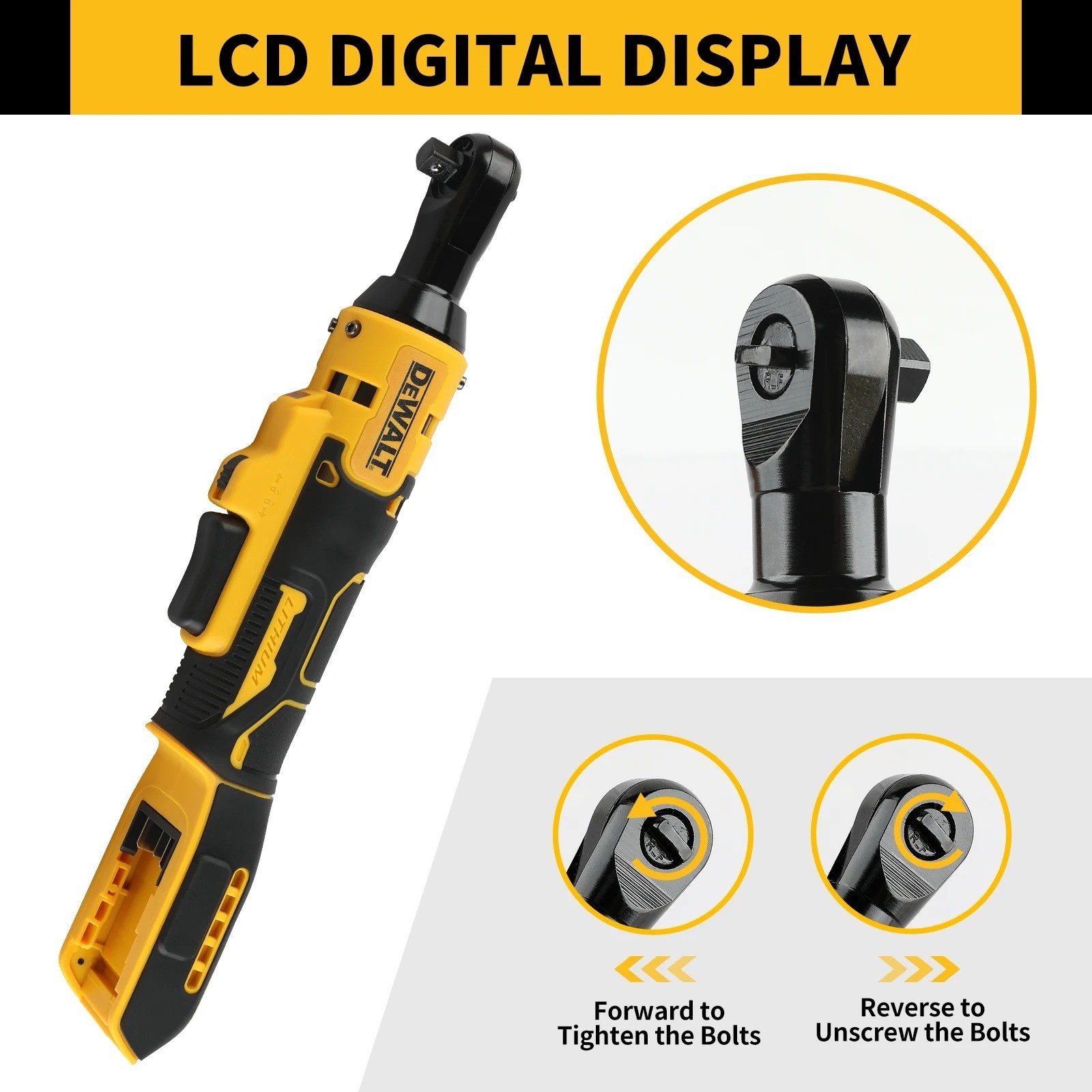 DEWALT DCF513 20V Brushless Cordless Ratchet Wrench 3/8″-1/2″ Quick Release