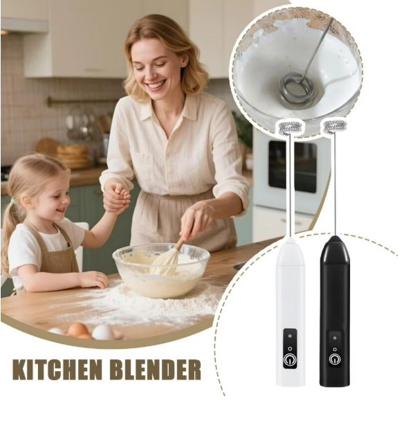 Electric Milk Frother Handheld Drink Foamer Coffee Mixer Egg Beater Double Whisk