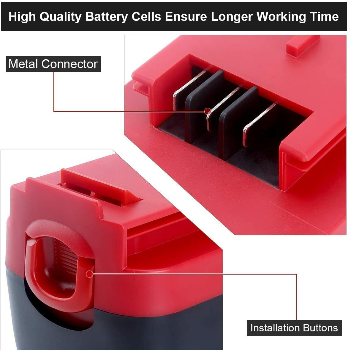 2X Battery for Black and Decker HPB18 18Volt HPB18-OPE /18V-24V Battery Charger
