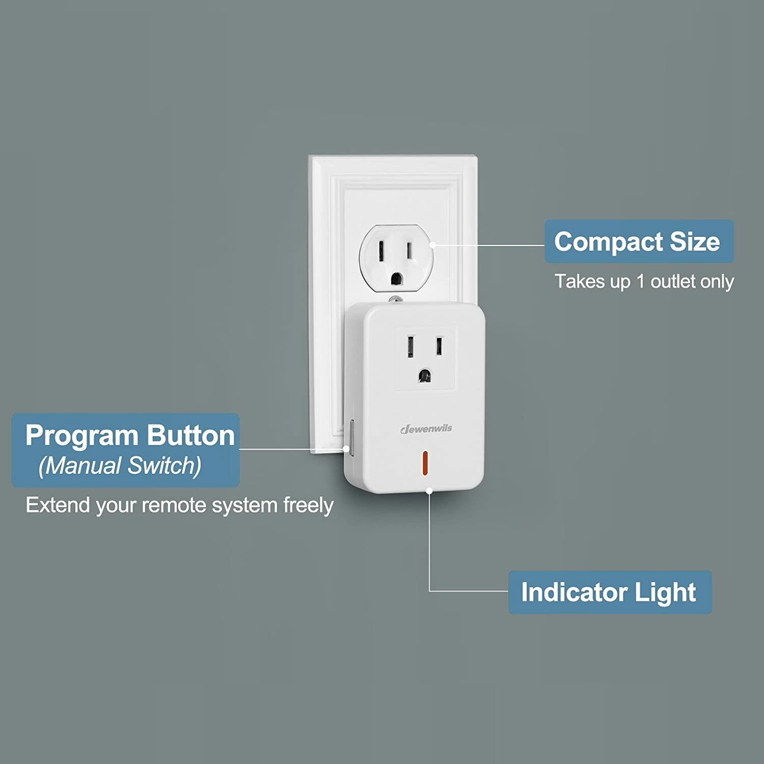 DEWENWILS Indoor Remote Control Electrical Outlet Plug Wireless On Off Switch