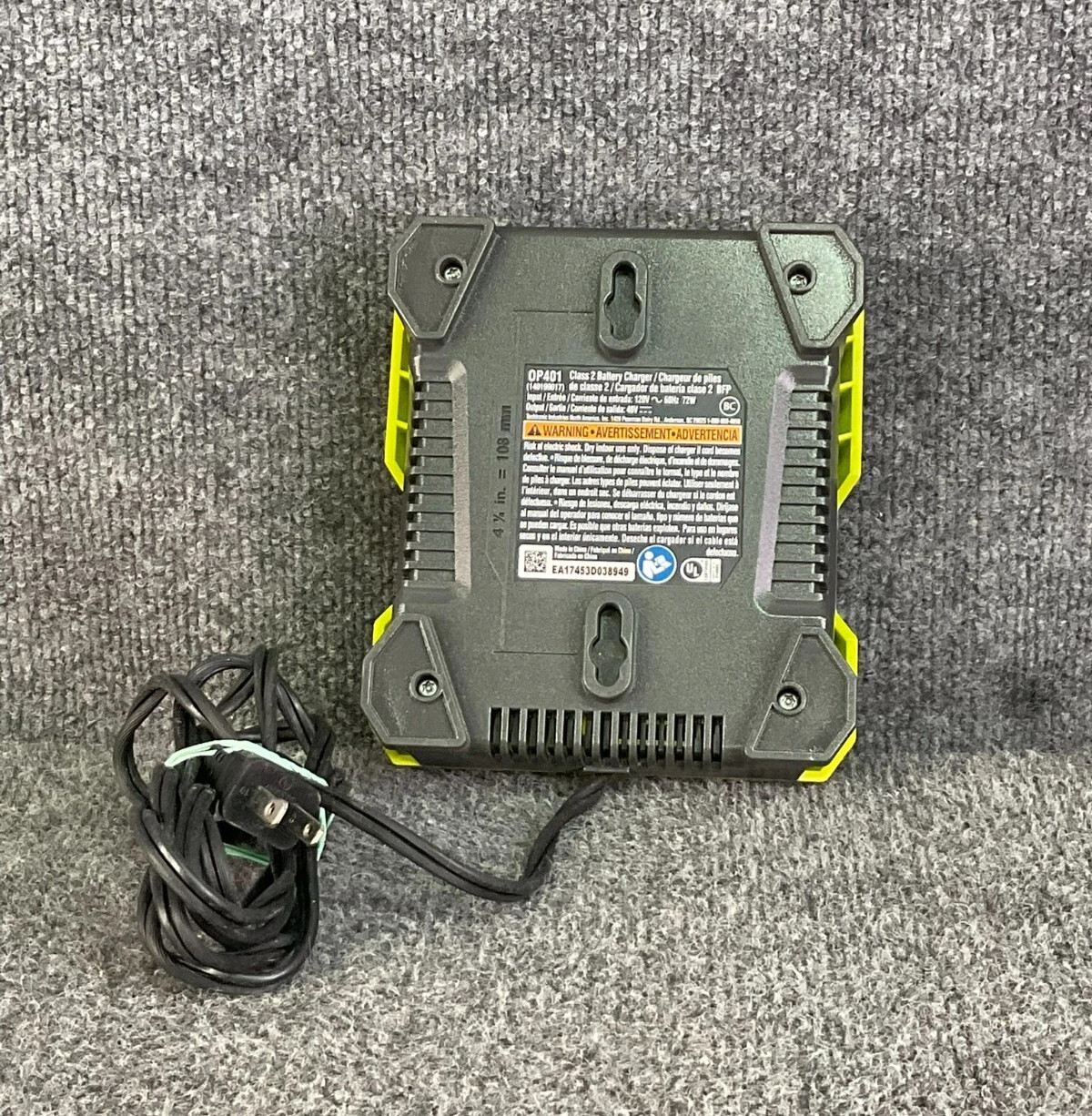 Ryobi OP401 40V Lithium Ion Battery Charger OEM Heavy Duty Used