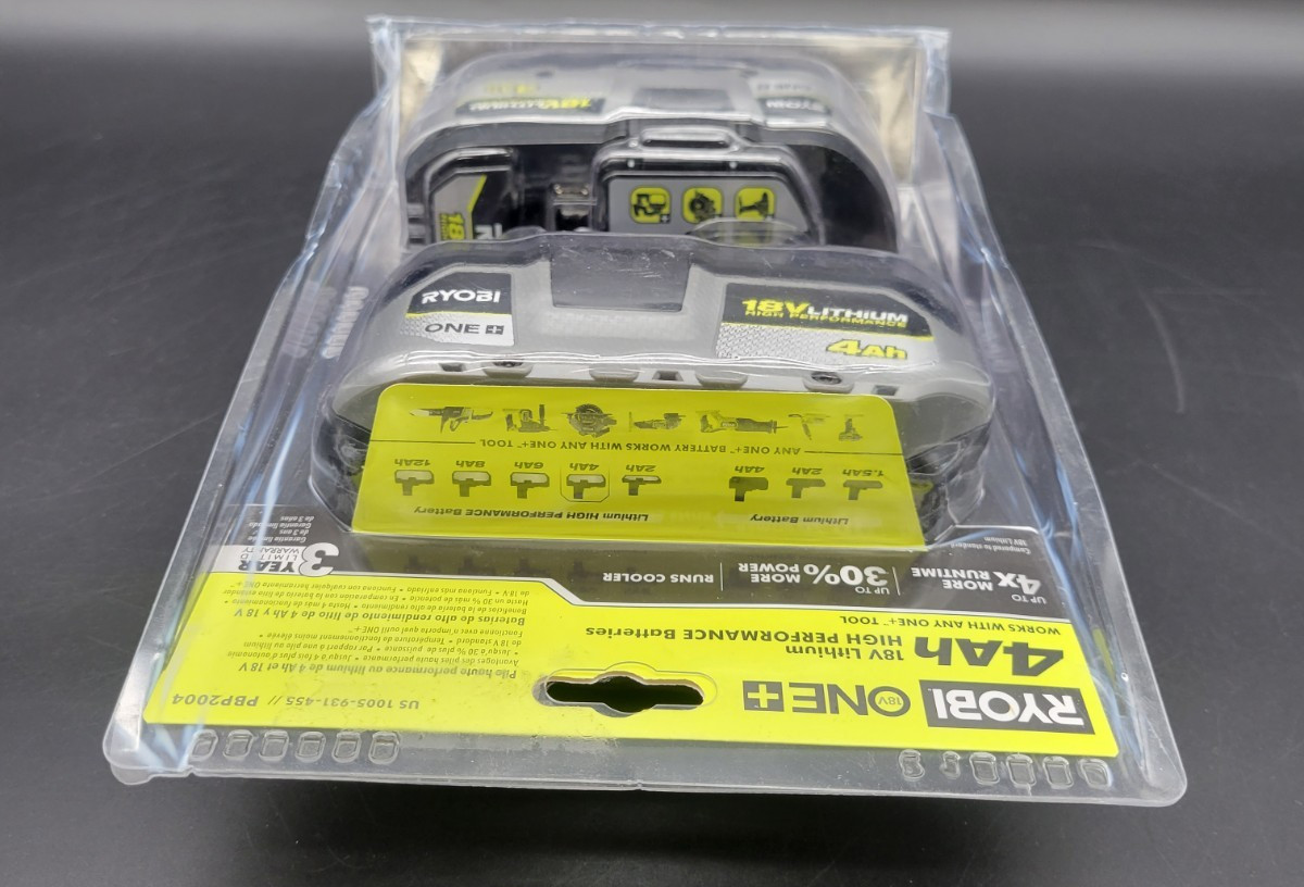 RYOBI ONE + 4AH 18V 2 PACK BATTERIES PBP2004 *NEW, SEE PICS*
