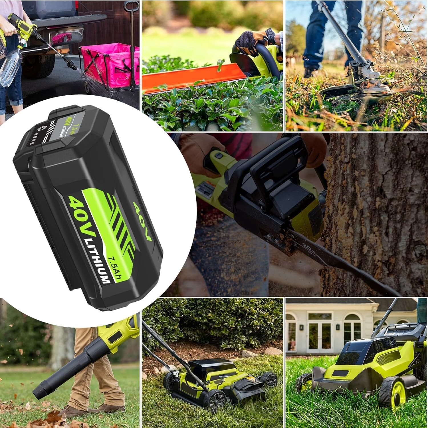 For Ryobi 40-Volt 7.5Ah High Capacity Lithium-Ion Battery OP40753 /Rapid Charger