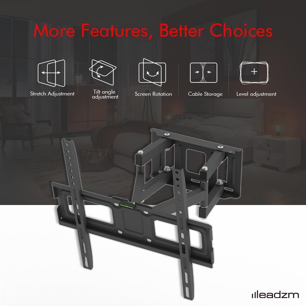 New TV Wall Mount Bracket Swivel Tilt 26 32 36 37 42 46 47 50 52 55 Inch LED LCD