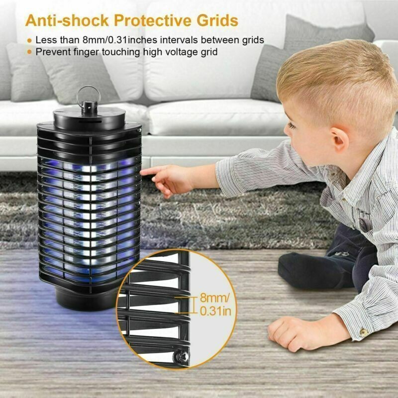 1~4PCS Electric Mosquito Insect Zapper Fly Bug Killer Trap LED Lamp Pest Control