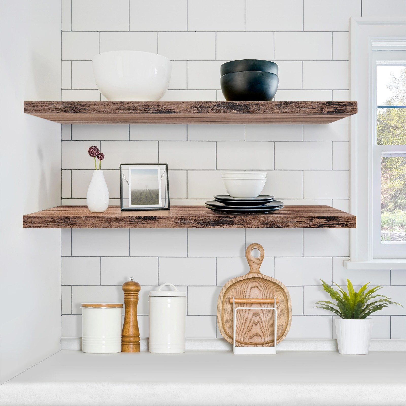 Sorbus Floating Shelves for Wall, 2 Pack (35 Inch) Long Wall-Mounted Shelves