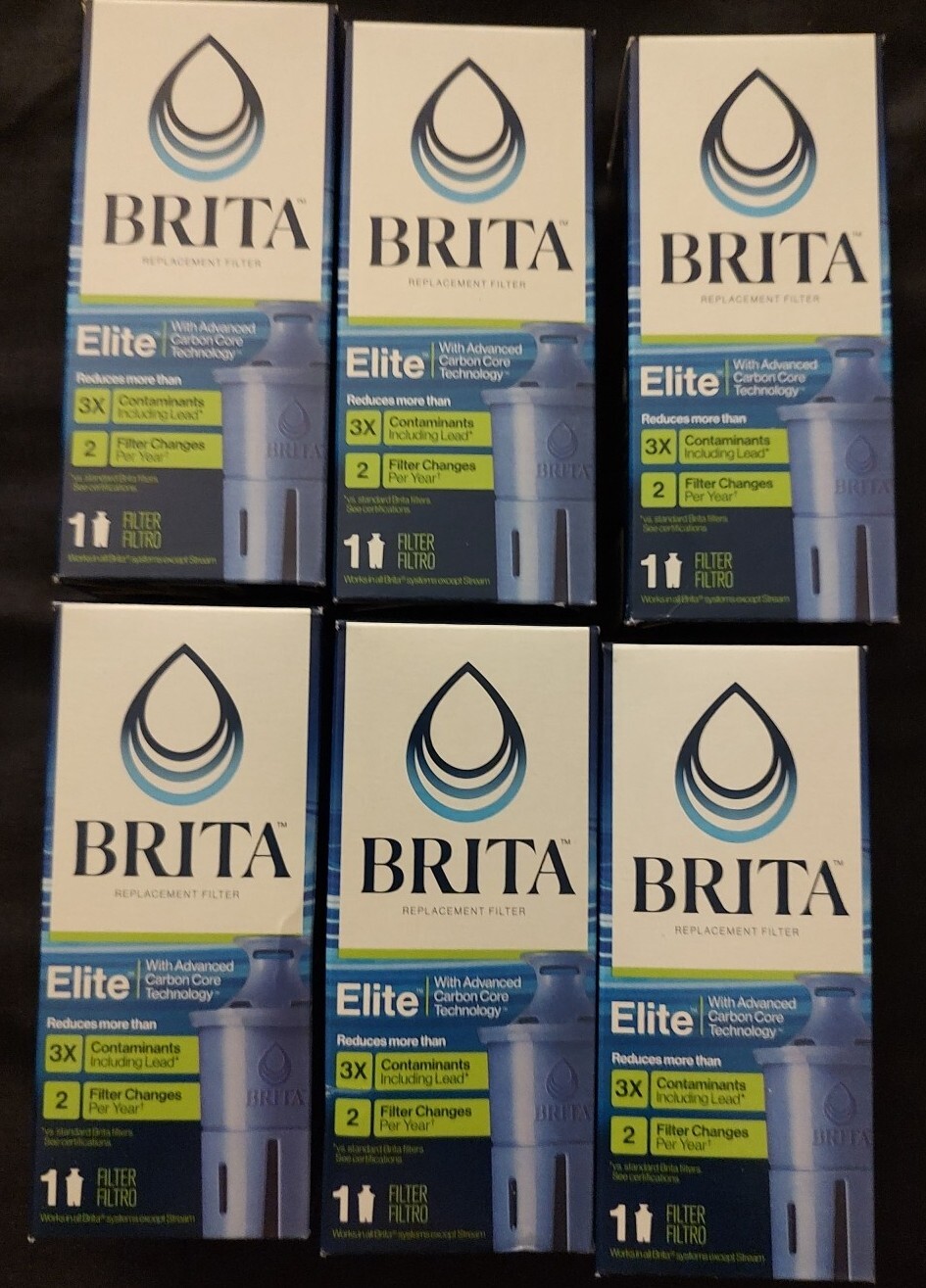 6 Brita ELITE Replacement Filters Filter Brita Pitchers Dispensers 6 MONTHS Each