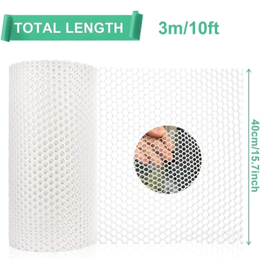ABS Plastic Chicken Wire Mesh- 15.7” X 10ft Lightweight Long Life Non-Toxic