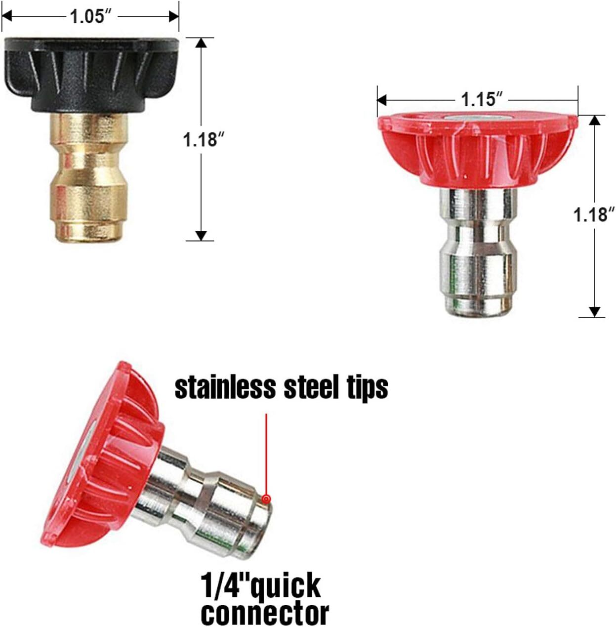 4.0GPM High Pressure Washer Rotating Turbo Nozzle Spray Tip 4000PSI 1/4″ Quick