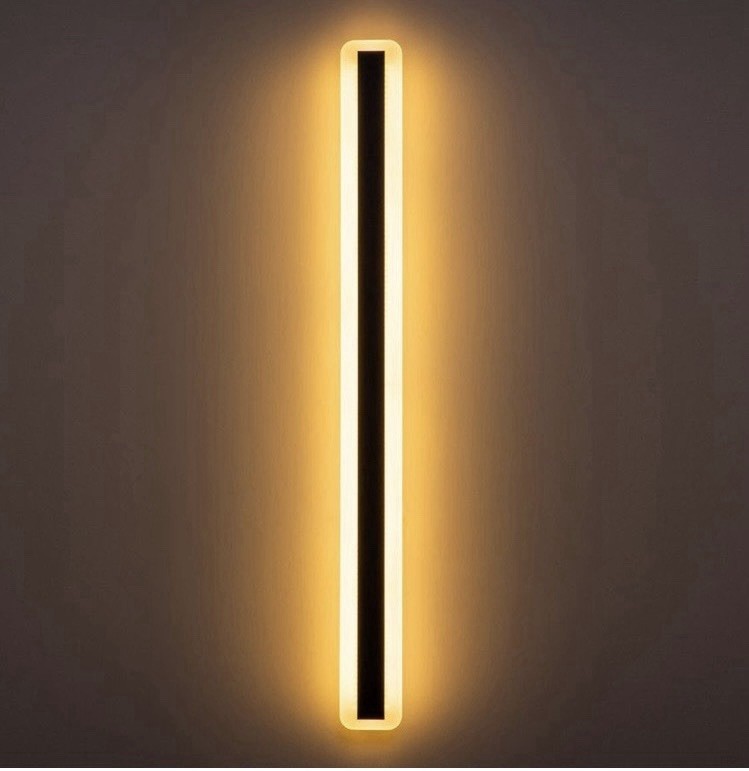 40″ Slender Sideway Outdoor Hardwired Bar Wall Sconce With LED Light Fixture