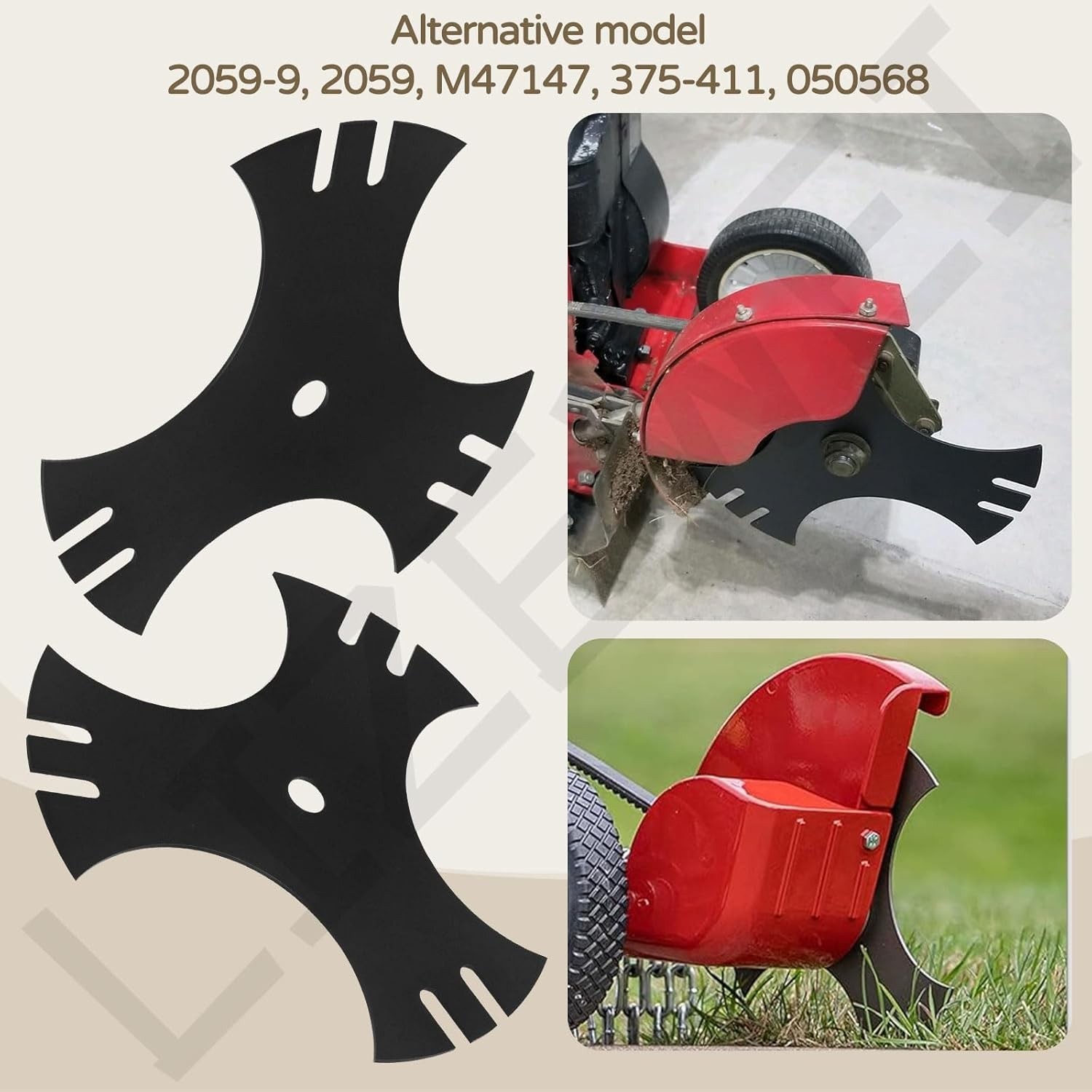 3 Pcs Universal 9″ X 9″ (1/2 Inch Hole) Edger Blade, 3-Side Edger Star Blade for