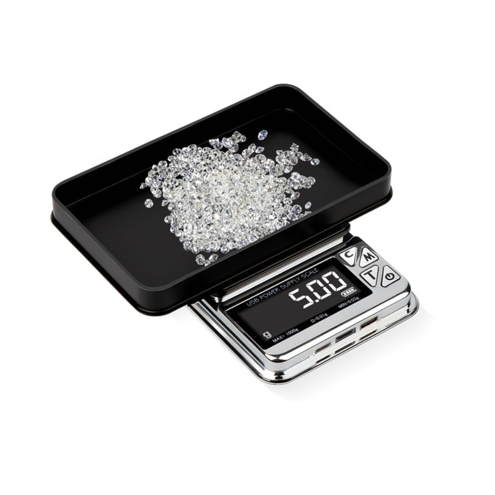1000g x 0.01 USB Charging Small Kitchen Scale For Mini Jewelry Electronic Scale