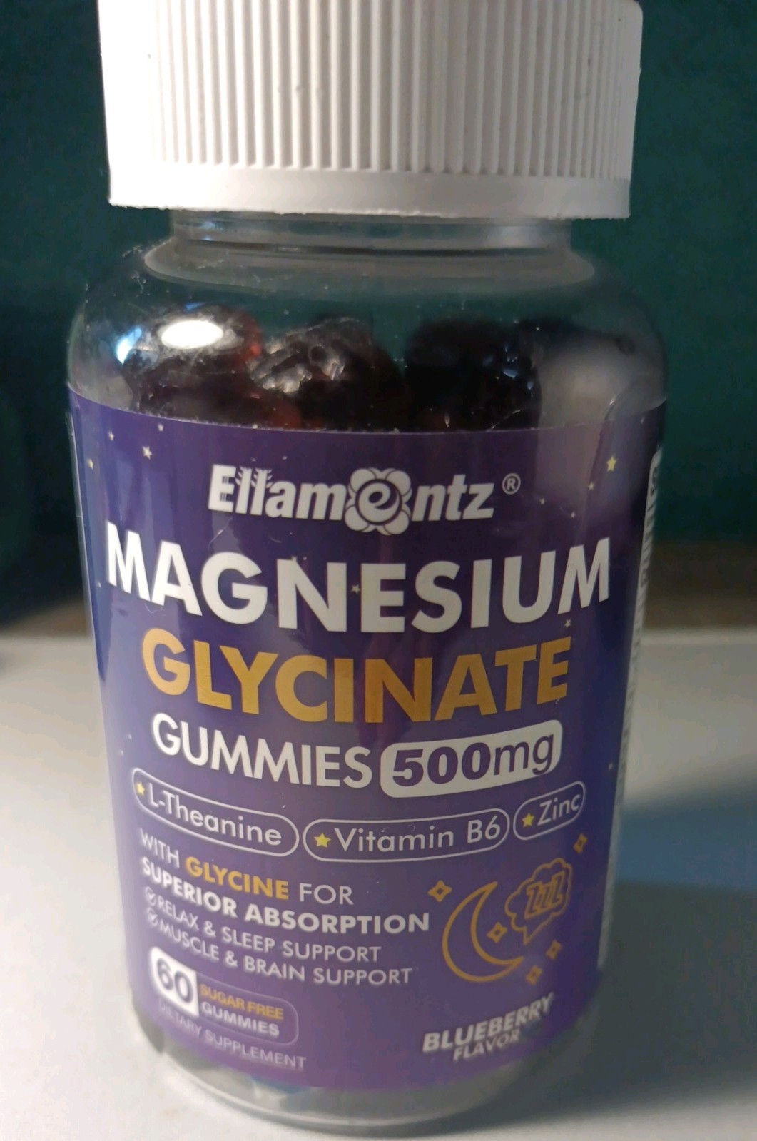 Magnesium Glycinate Gummies 500mg/250mg for Adults Kids Teens 60 Sgr Free