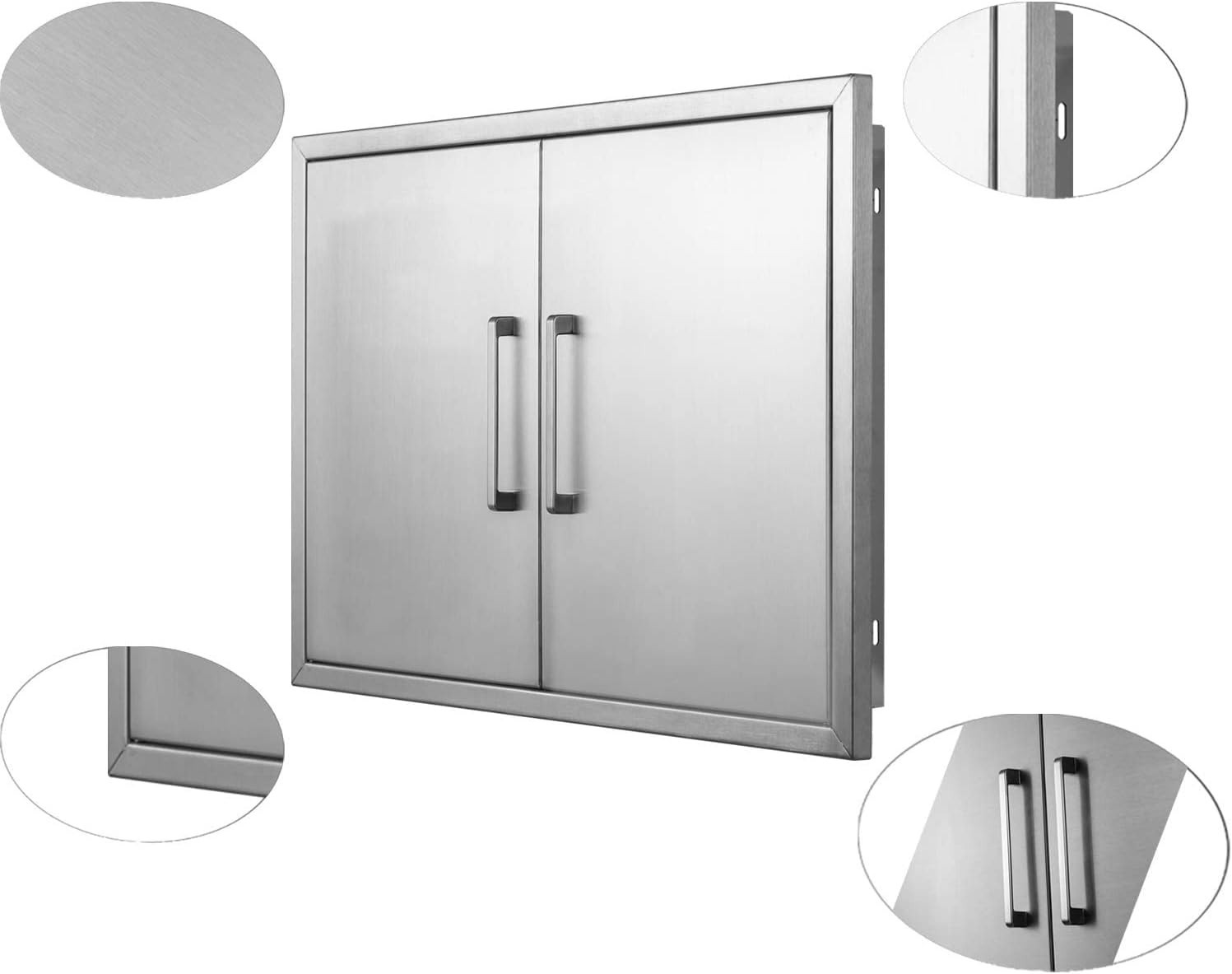 30 W x 21″ H-Outdoor Kitchen Doors Stainless Steel BBQ Double Access Door