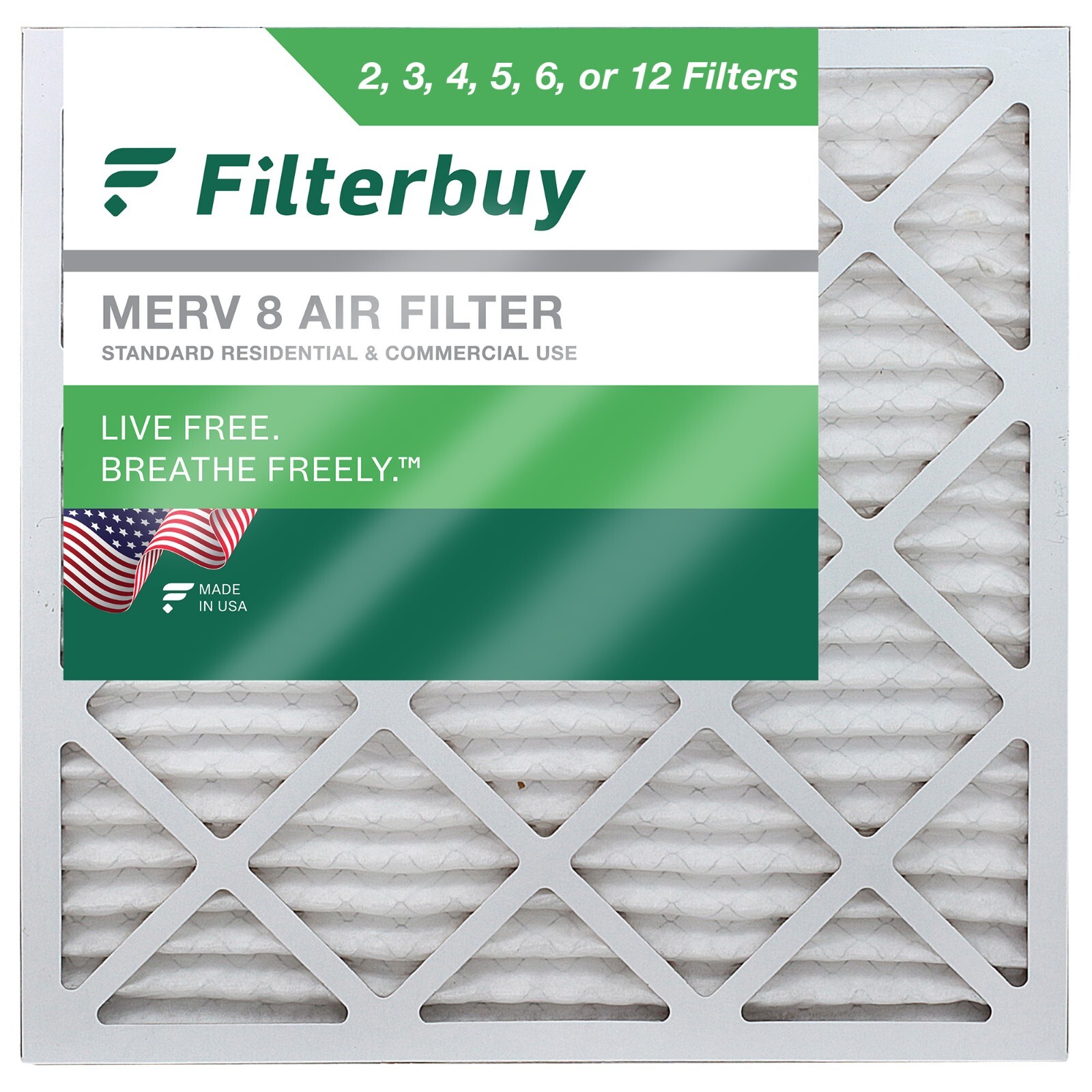 Filterbuy 30x30x1 Pleated Air Filters, Replacement for HVAC AC Furnace (MERV 8)
