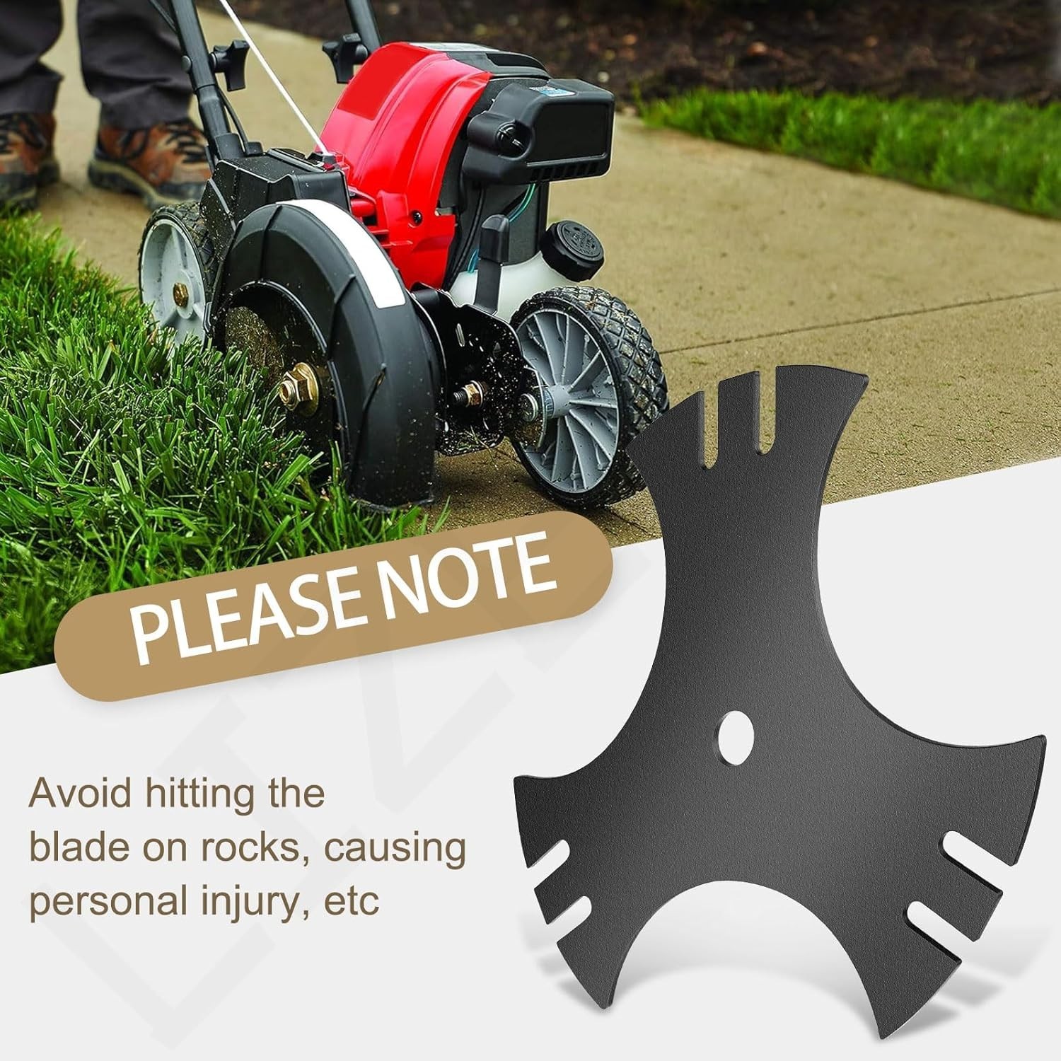 3 Pcs Universal 9″ X 9″ (1/2 Inch Hole) Edger Blade, 3-Side Edger Star Blade for