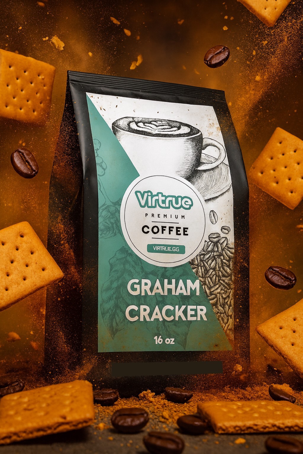 Graham Cracker Flavored Coffee 16oz – Ground or Whole Bean – 5 Stars – Fast Ship