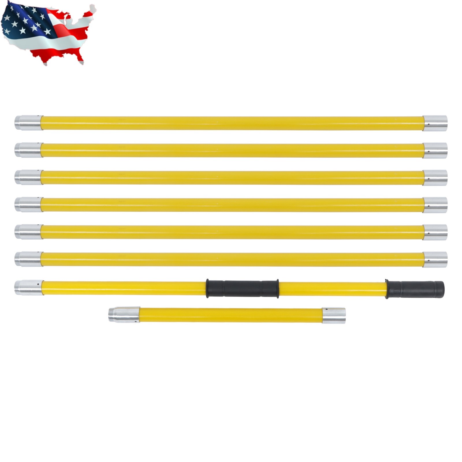 Yellow Pole Saws for Tree Trimming 7.3-27 FT Manual Pole Saw Extendable Tree