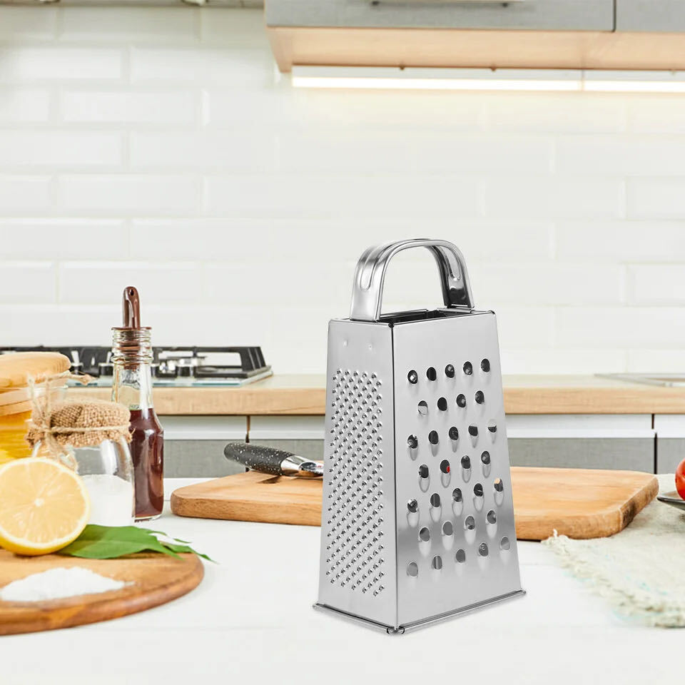 Kitchen Stainless Steel 4-Sided Box Food Grater Vegetable Cheese Slicer Shredder