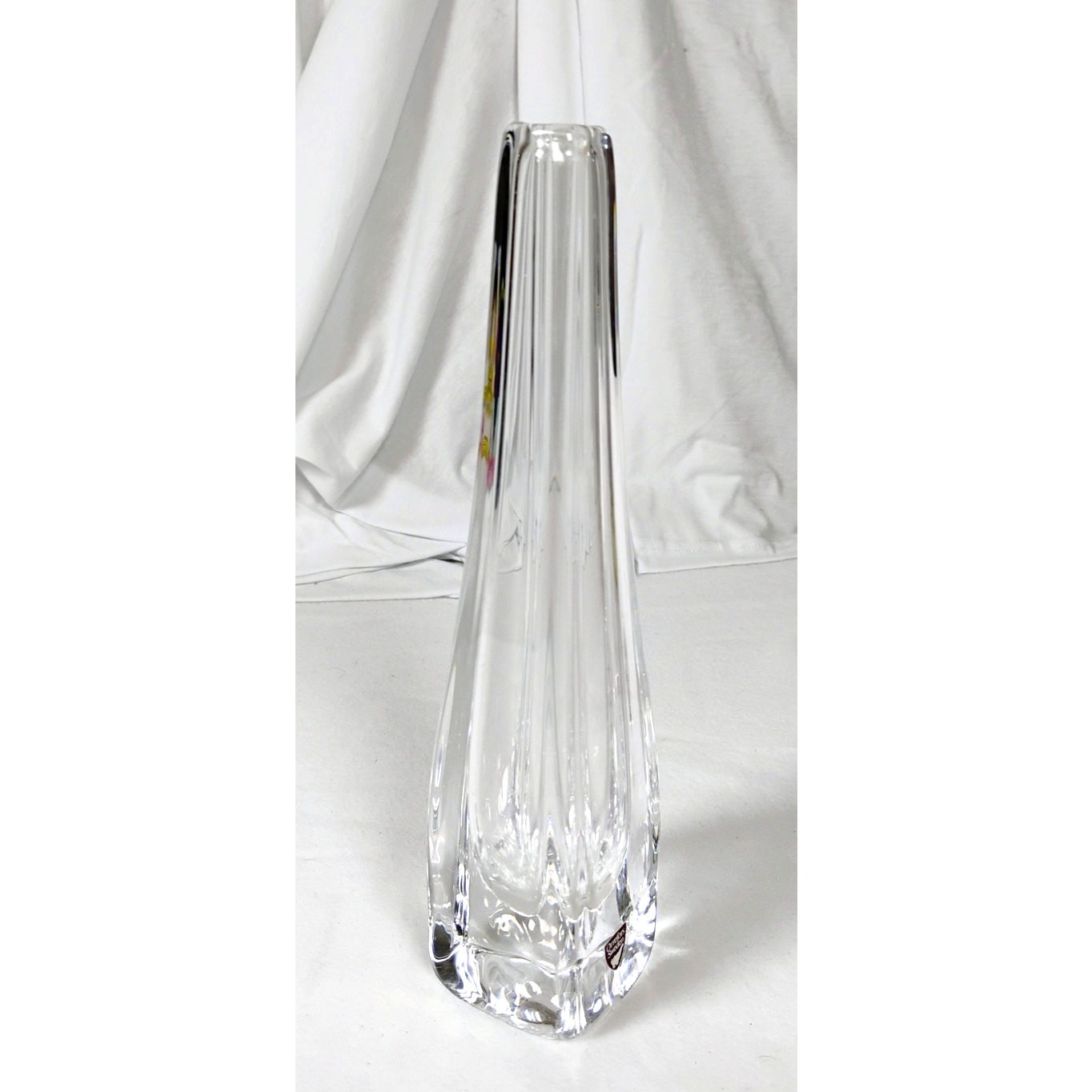 Orrefors Sweden One Stem Bud Vase 10″ Tall Clear Crystal Art Glass Signed