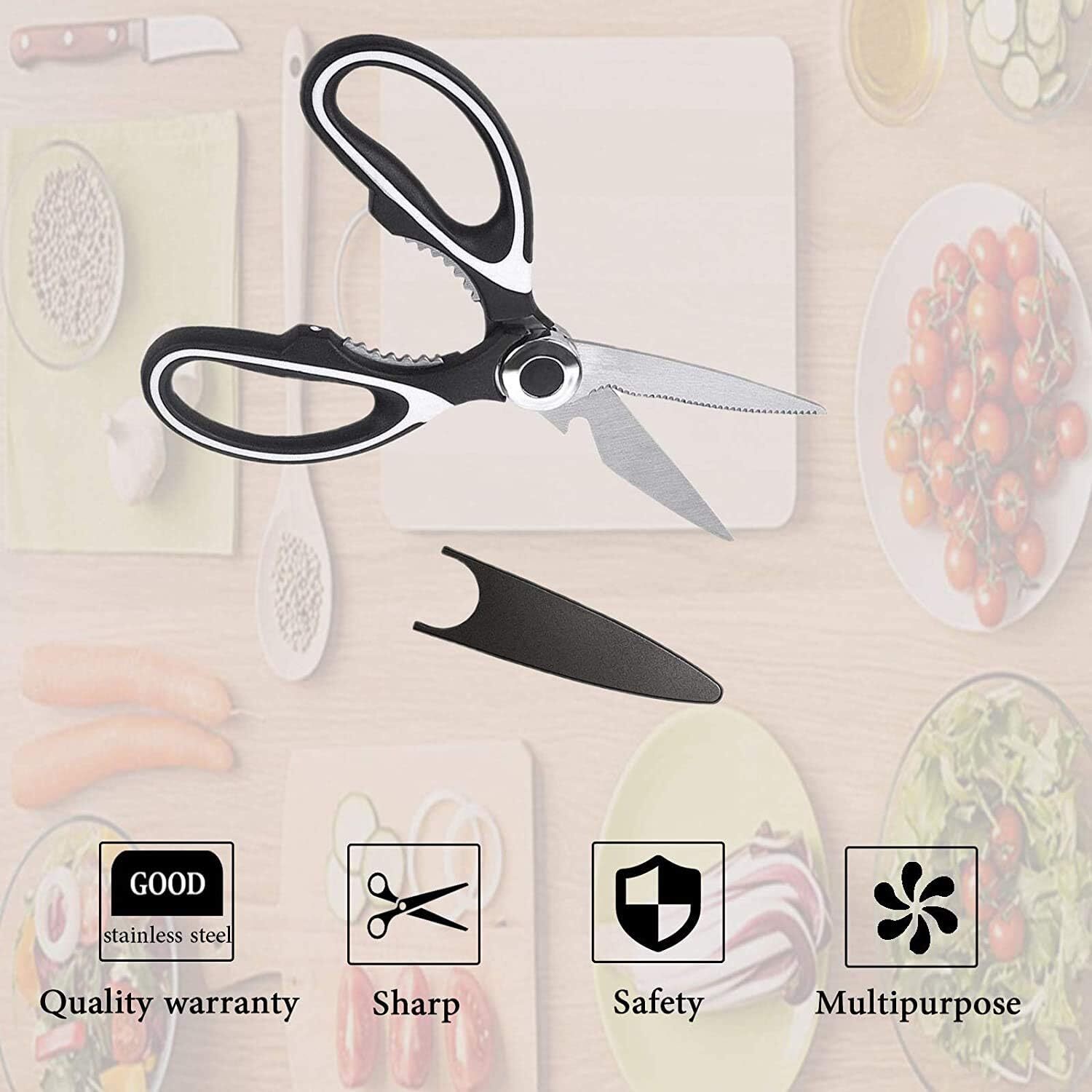 Stainless Steel Kitchen Shears Heavy Duty Scissors for Meat Fish Chicken Bones