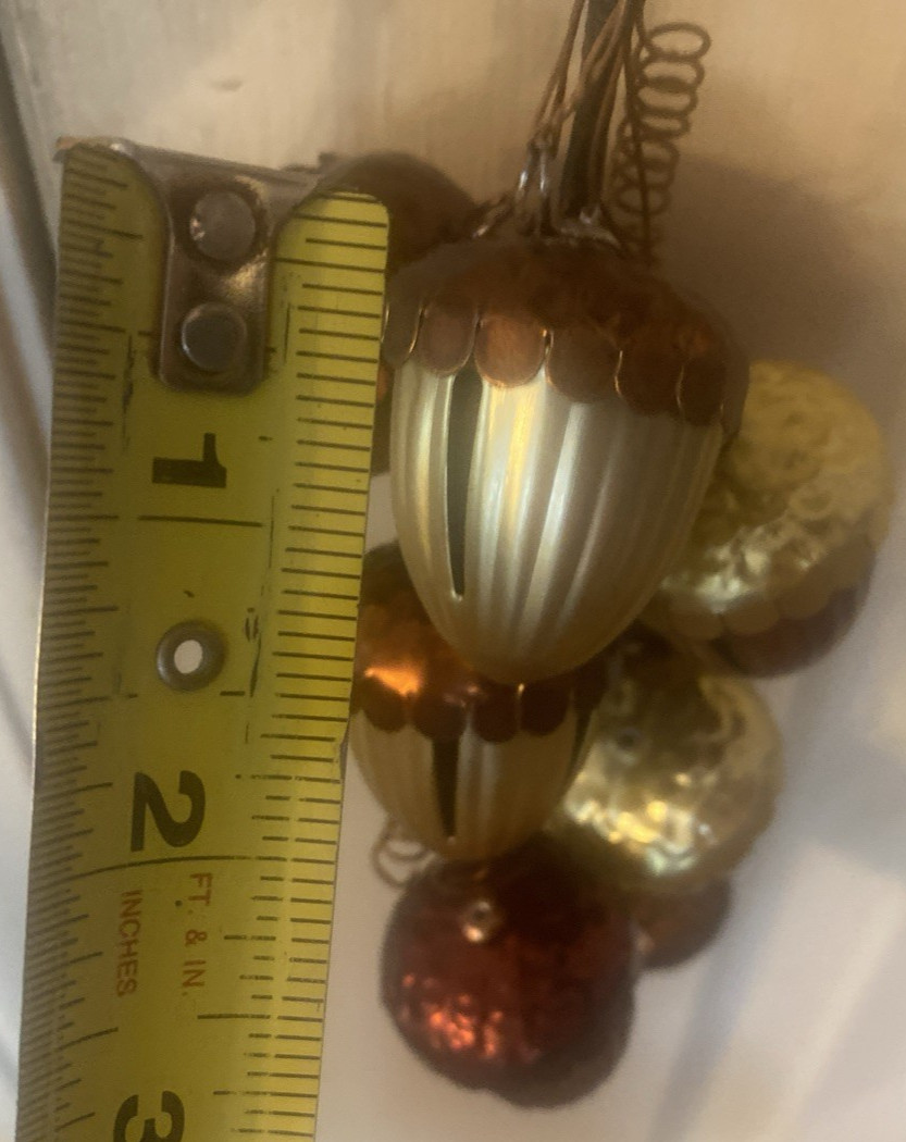 Acorn Jingle Bell Cluster Shiny Metal Door or Wall Hanger Fall Holiday Decor