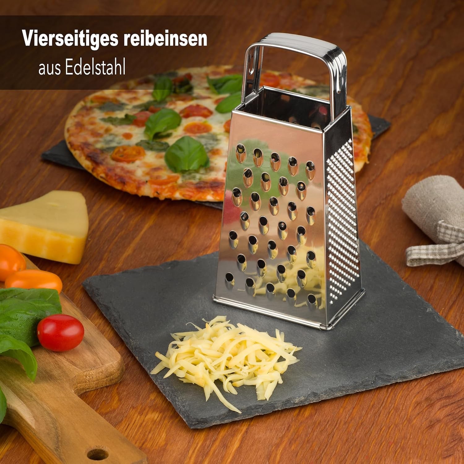 Kitchen Stainless Steel 4-Sided Box Food Grater Vegetable Cheese Slicer Shredder